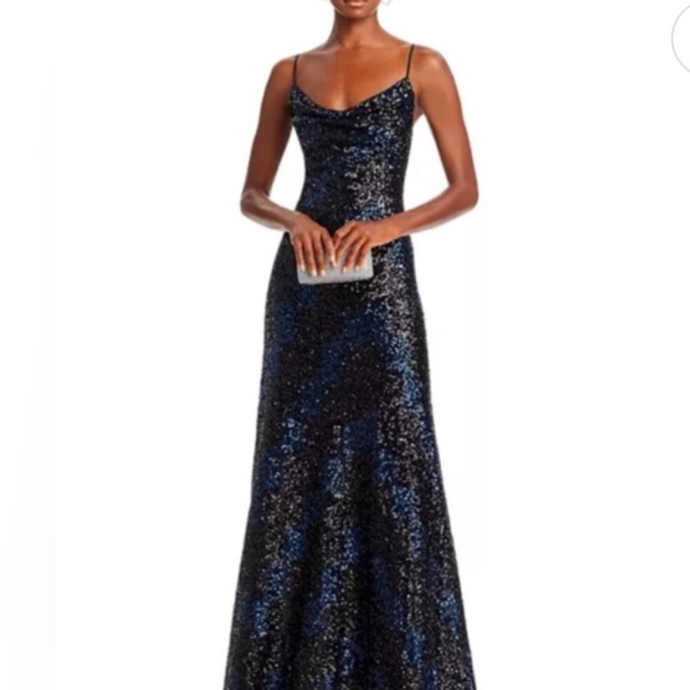 Halston Syrena Gown in Wave Sequin